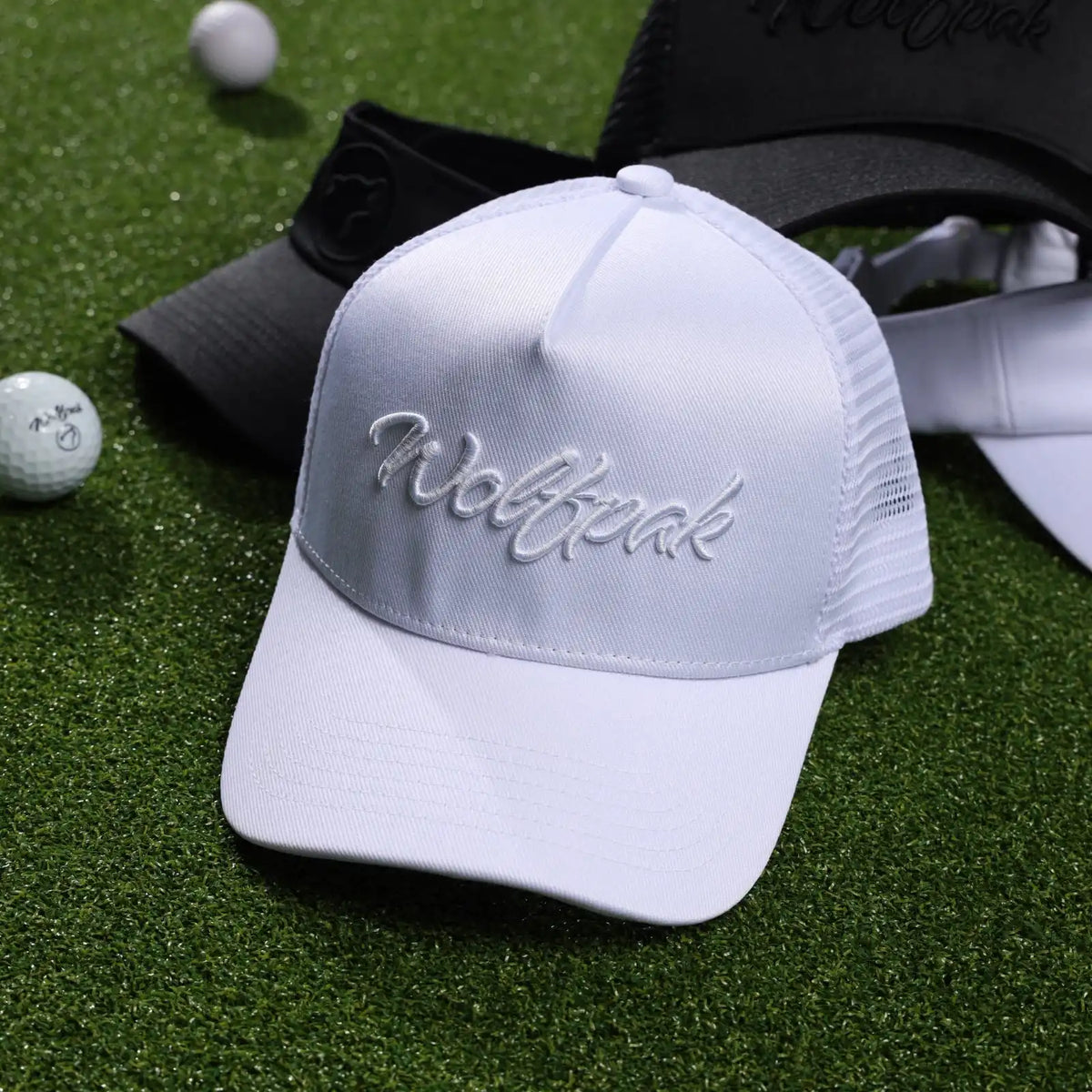 Trucker Hat Script Arctic White