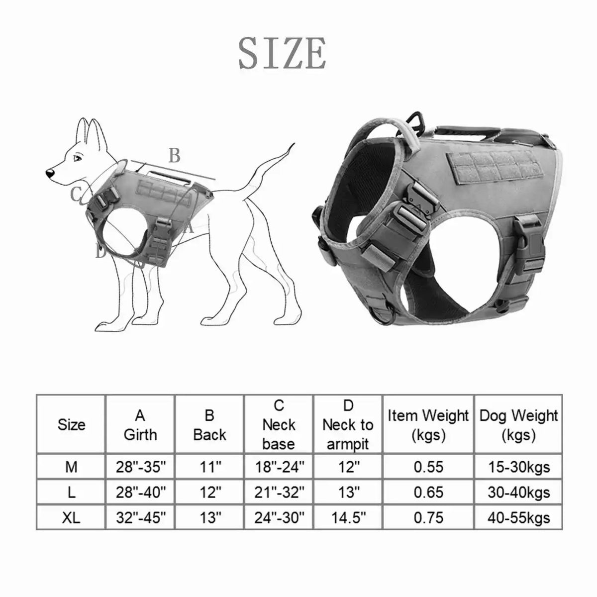 Blue Tactical Dog Vest Harness