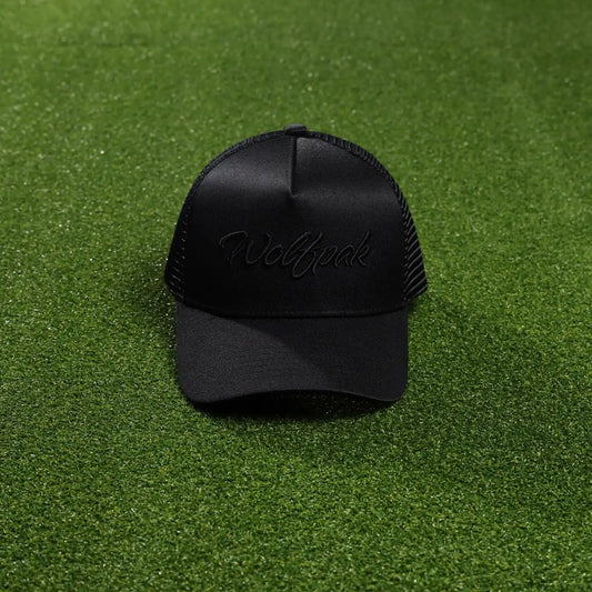 Trucker Hat Script Alpha Black