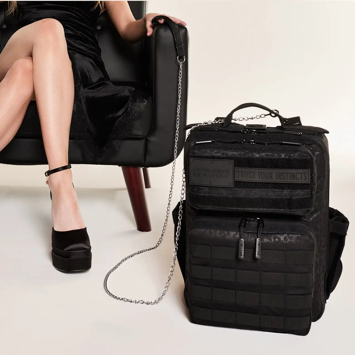 15L Tactical Backpack Black Leopard