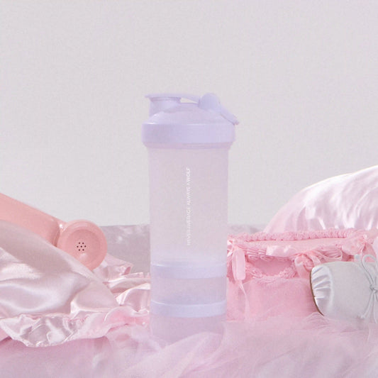 Dream Pink "White" Shaker Bottle With Storage Compartments