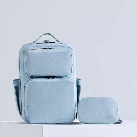 Classic Denim Backpack & Crossbody Bag Bundle