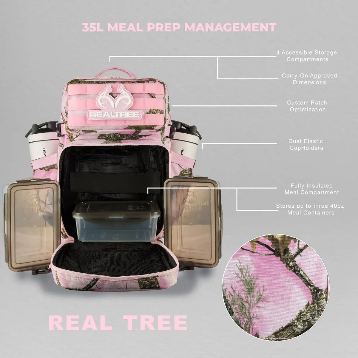 35L Realtree Flushing Pink Meal Prep Management