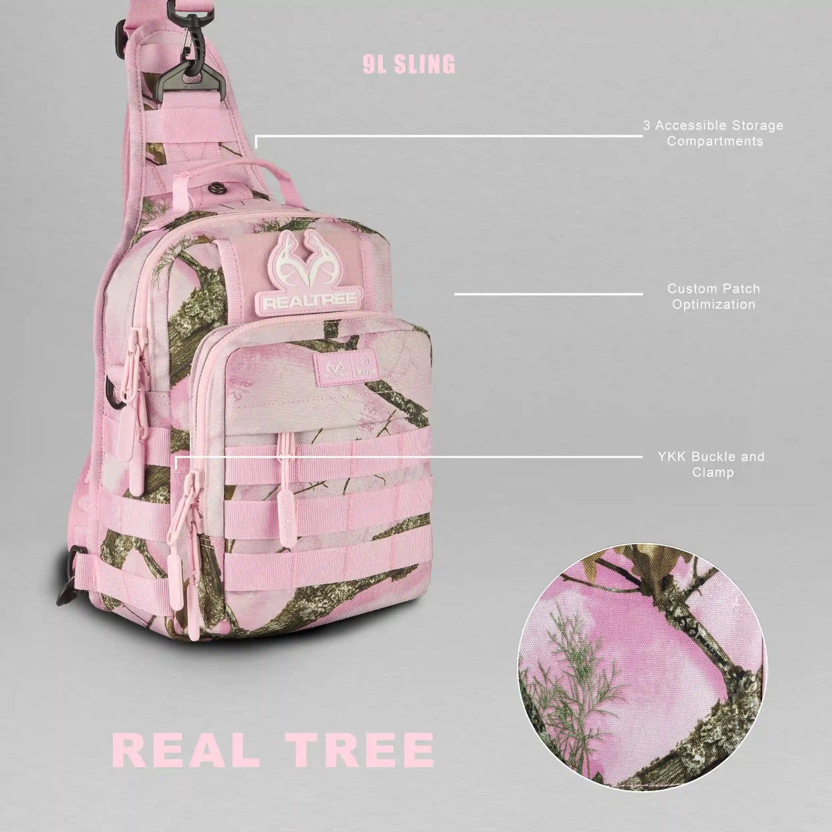 9L Tactical Sling Bag Realtree Flushing Pink