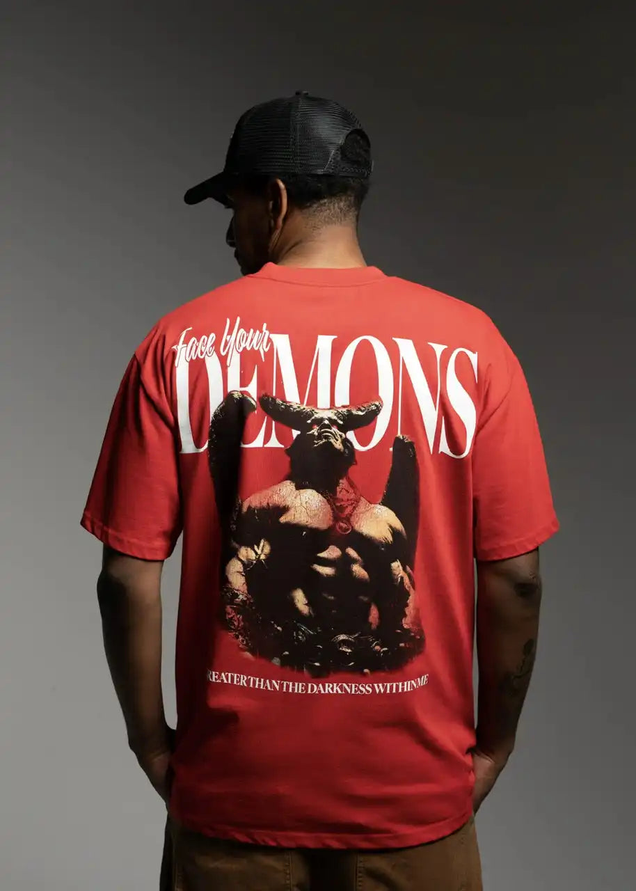 Greater Than Graphic T-Shirt Face Your Demons Sale