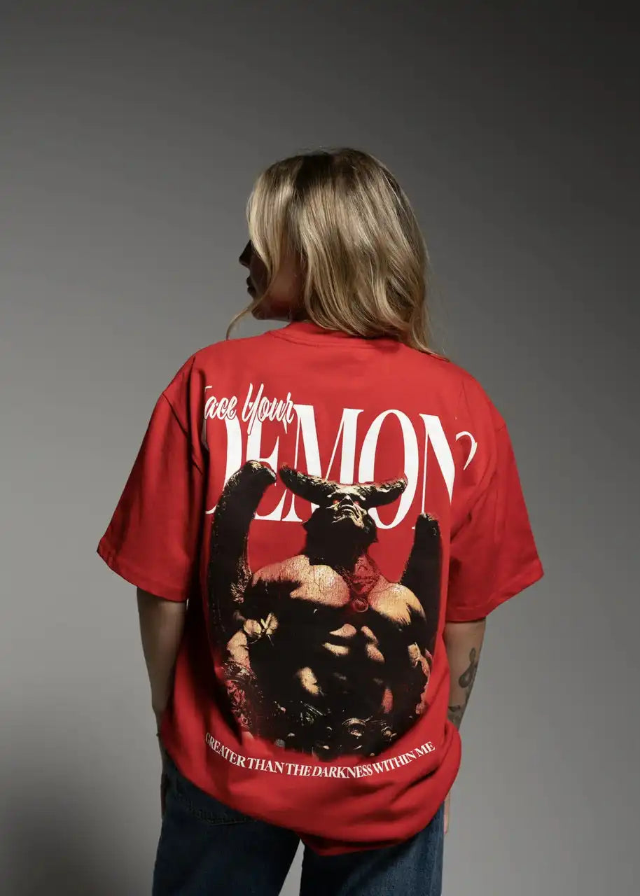 Greater Than Graphic T-Shirt Face Your Demons Sale