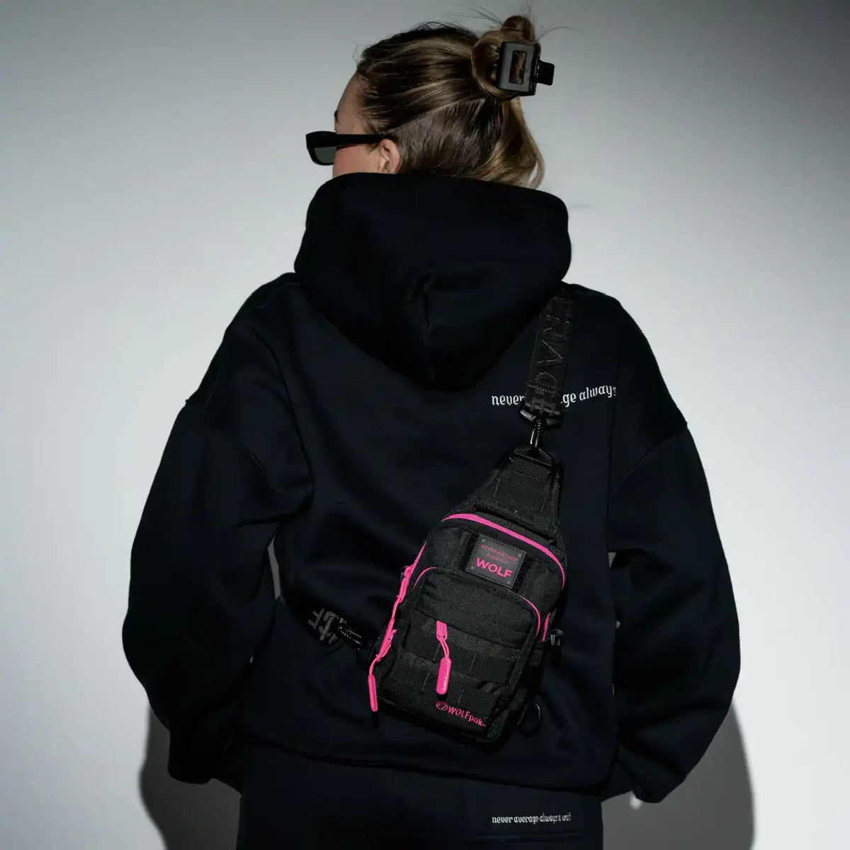 4L Mini Tactical Sling Bag Black Neon Pink