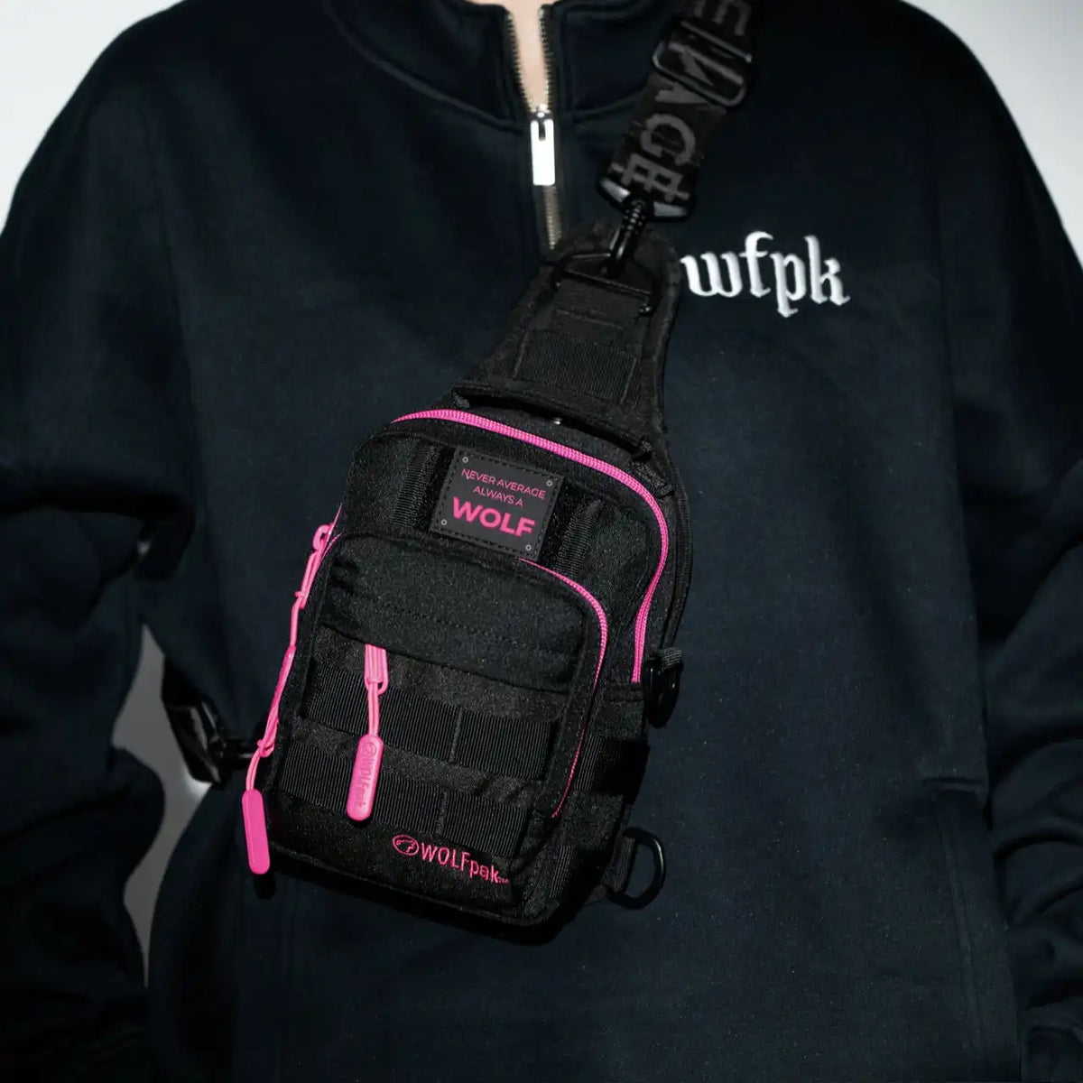 4L Mini Tactical Sling Bag Black Neon Pink