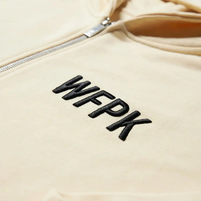 Cream Zip Up Hoodie