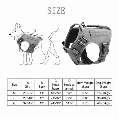 Blue Tactical Dog Vest Harness