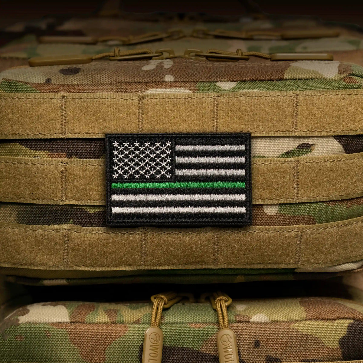 Military American Flag Green Stripe
