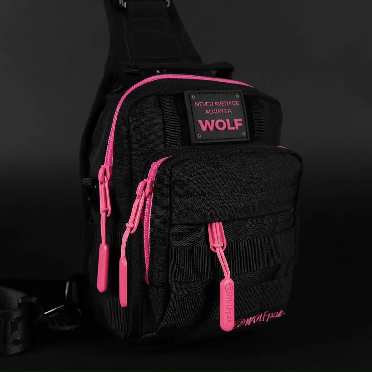 4L Mini Tactical Sling Bag Black Neon Pink