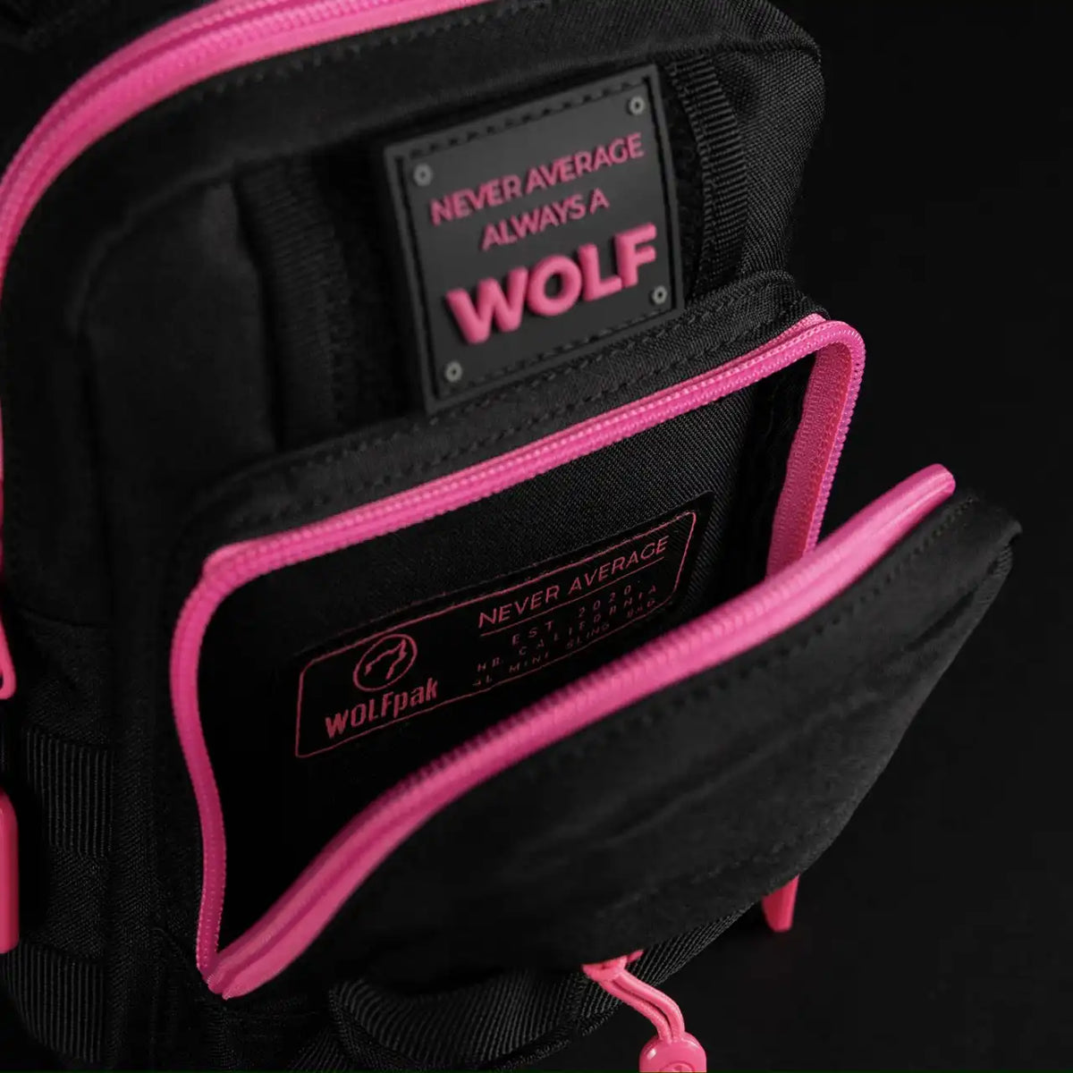 4L Mini Tactical Sling Bag Black Neon Pink