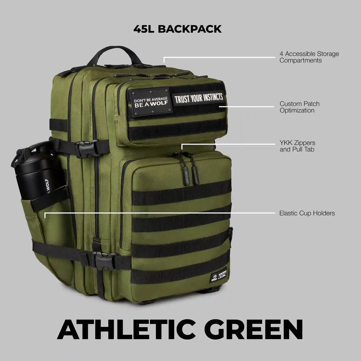 45L Backpack Athletic Green