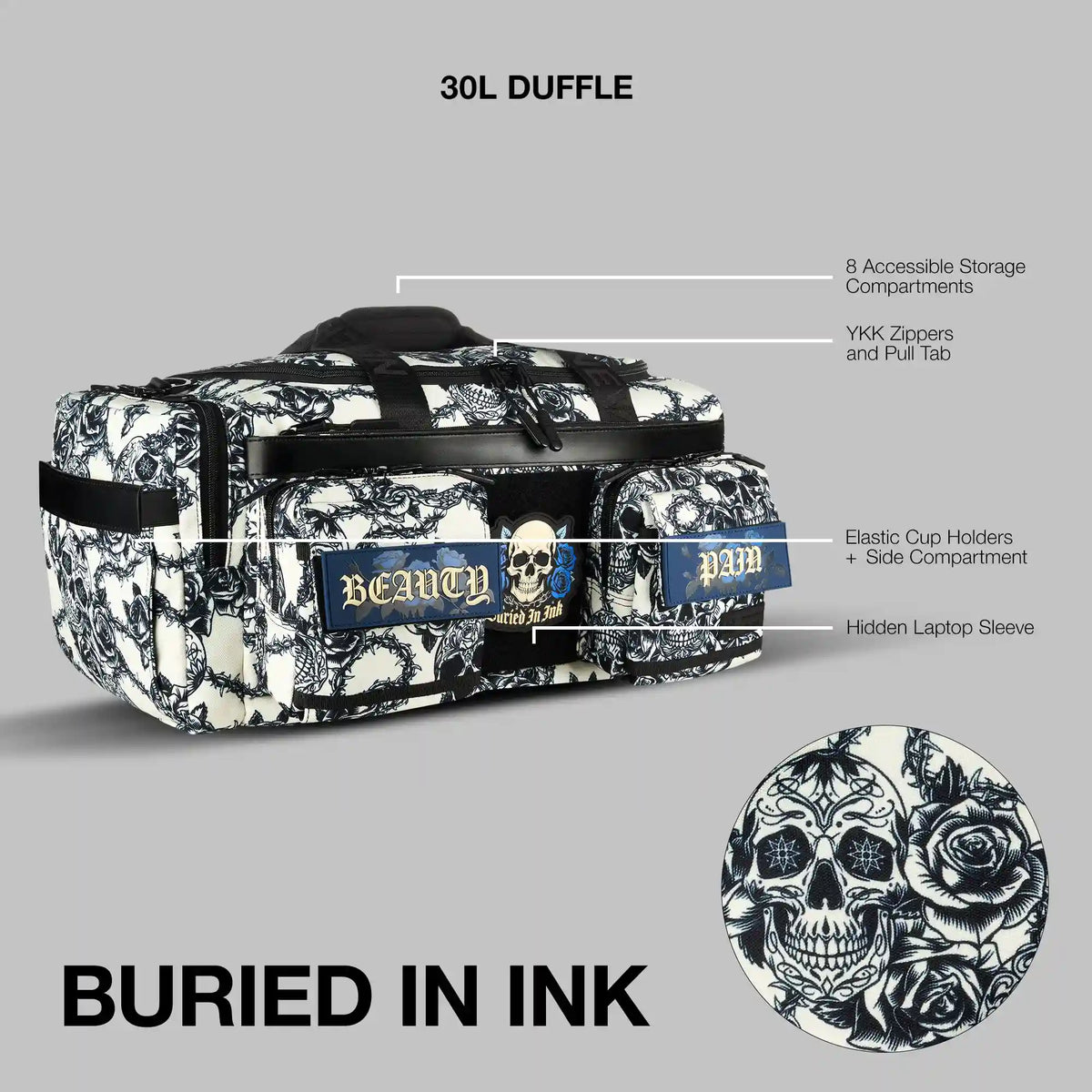 30L Perfect Duffle Bag Buried In Ink