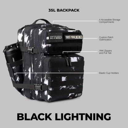 35L Backpack Black Lightning