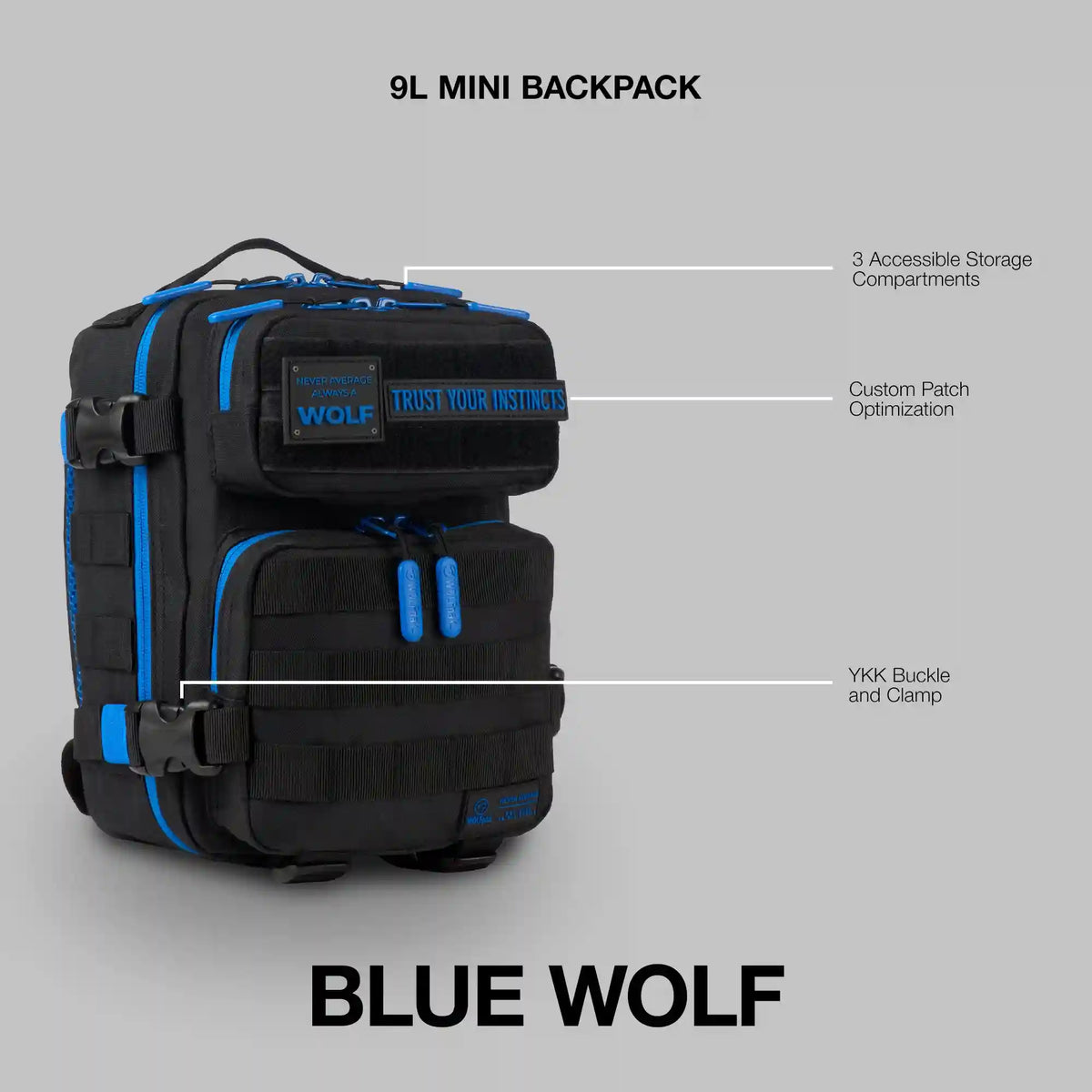 9L Backpack Mini Blue Wolf