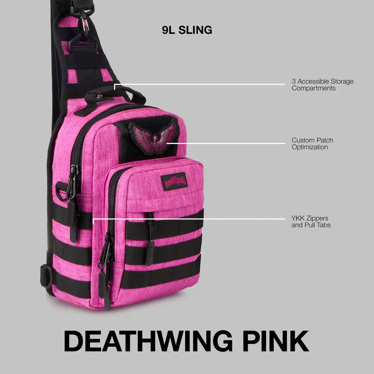 9L Tactical Sling Bag Deathwing Pink