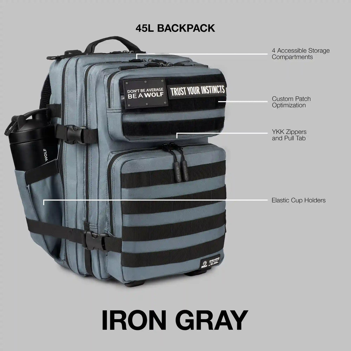 45L Backpack Iron Gray