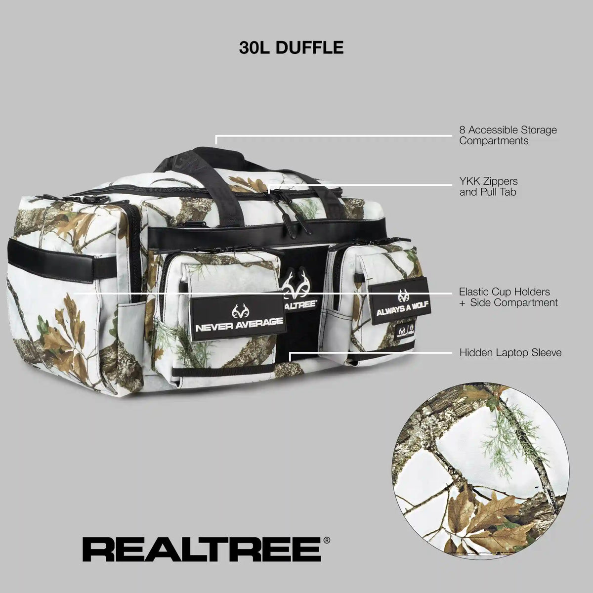 30L Perfect Duffle Bag Realtree® APX Snow