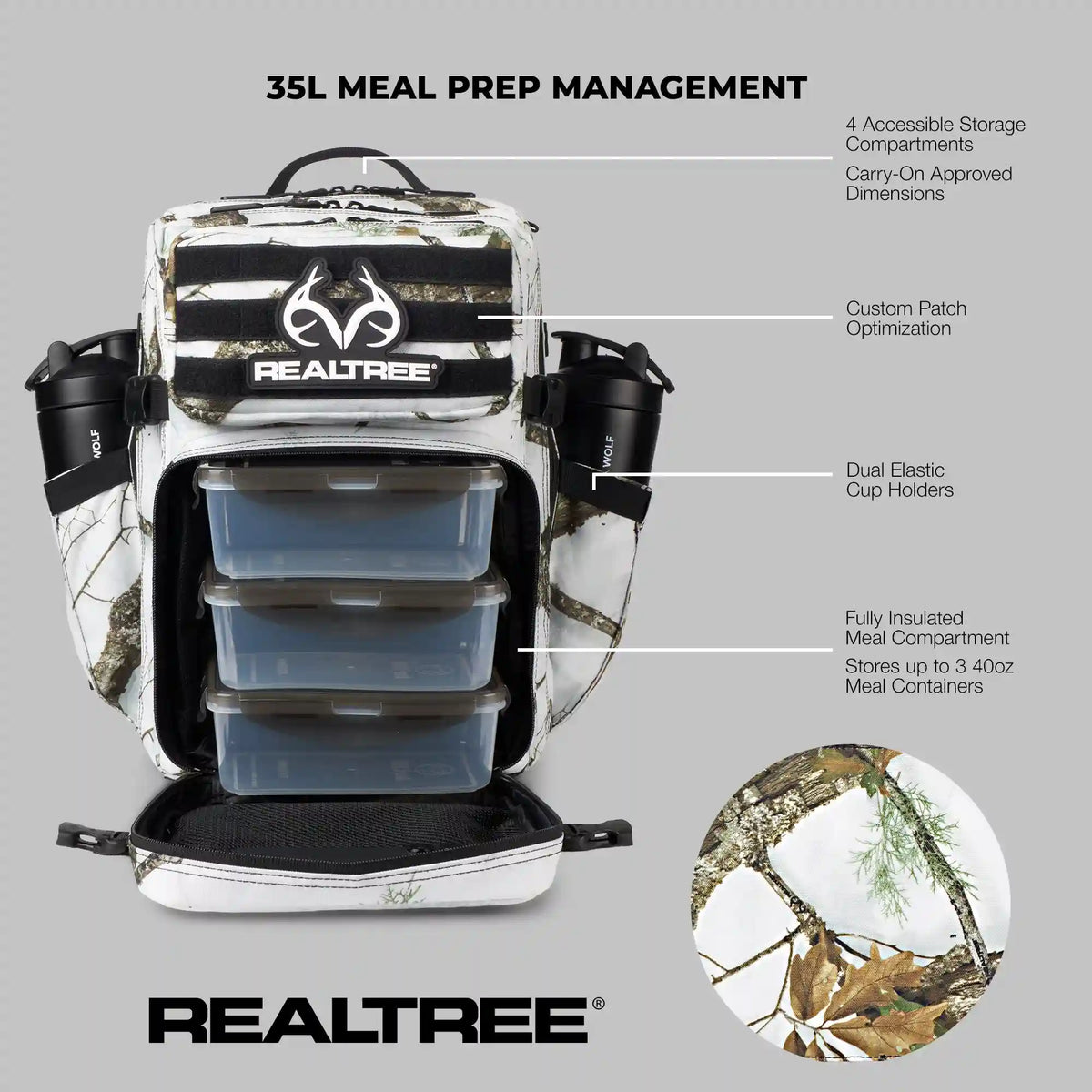 35L Realtree® APX Snow Meal Prep Backpack With Insulated Compartment
