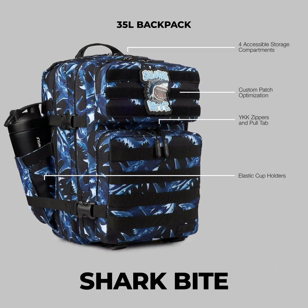 35L Backpack Shark Bite