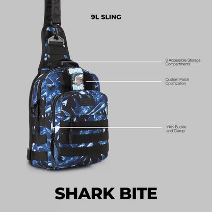 9L Tactical Sling Bag Shark Bite