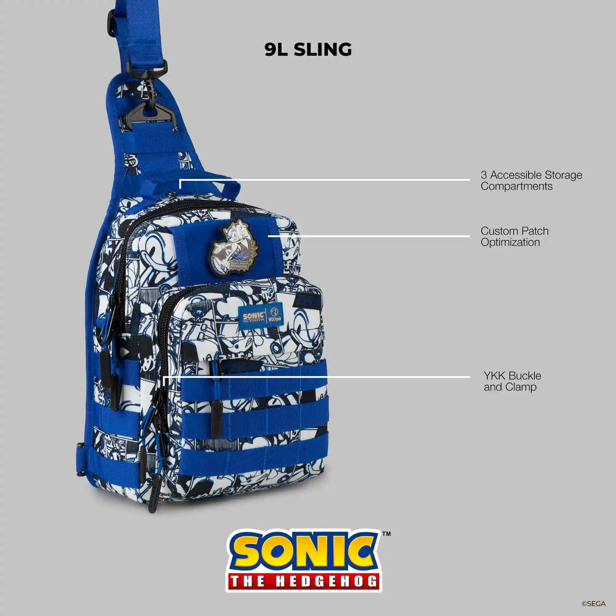 9L Tactical Sling Bag Sonic The Hedgehog